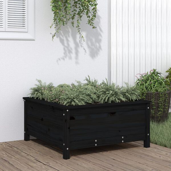 vidaXL Jardini&egrave;re noir 82,5x82,5x39 cm bois massif de pin