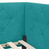 vidaXL Cadre de lit d'angle avec matelas Turquoise 90 x 190 cm Velours