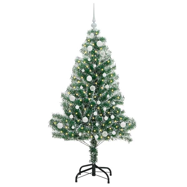 vidaXL Arbre de Noël artificiel floconné de neige avec lumière LED