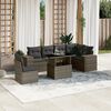 vidaXL Salon de jardin avec coussins 7 pcs gris r&eacute;sine tress&eacute;e