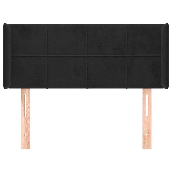 vidaXL T&ecirc;te de lit avec oreilles Noir 103x16x78/88 cm Velours