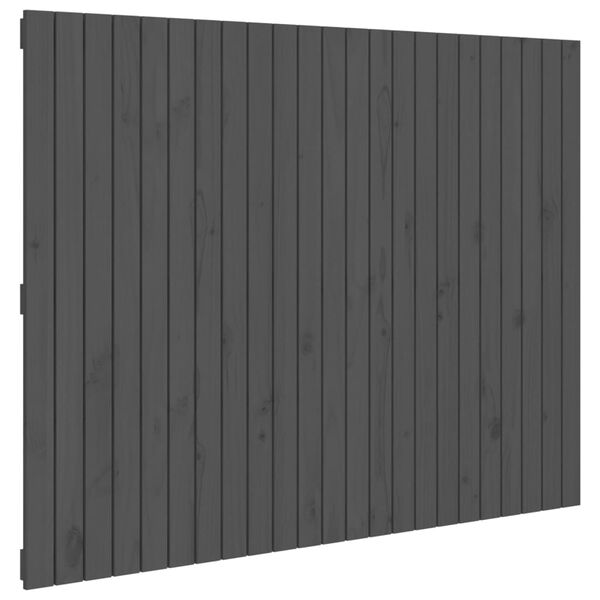 vidaXL T&ecirc;te de lit murale Gris 146,5x3x110 cm Bois massif de pin