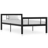 vidaXL Cadre de lit sans matelas noir et blanc m&eacute;tal 90x200 cm