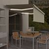 vidaXL Auvent manuel r&eacute;tractable avec store et LED 4x3 m Cr&egrave;me