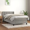 vidaXL Sommier &agrave; lattes de lit et matelas Gris clair 90x190 cm Velours