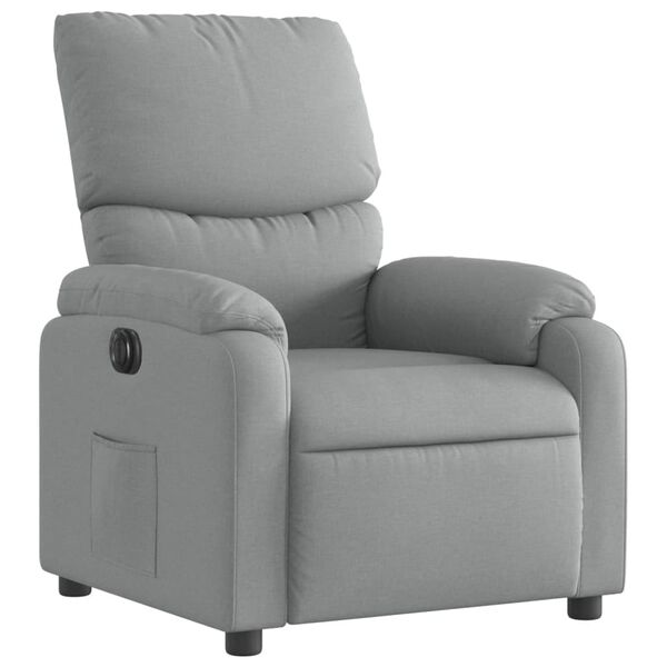 vidaXL Fauteuil inclinable &eacute;lectrique Gris clair Tissu