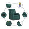 vidaXL Fauteuil inclinable de massage Vert fonc&eacute; Tissu