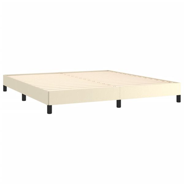 vidaXL Cadre de lit sans matelas cr&egrave;me 180x200 cm similicuir
