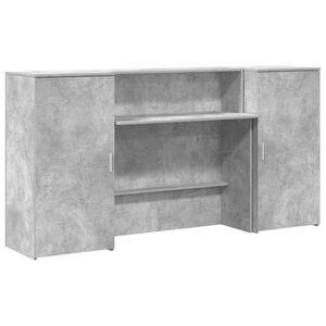 vidaXL Bureau de r&eacute;ception gris b&eacute;ton 200x50x103,5cm bois d'ing&eacute;nierie