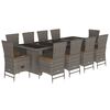vidaXL Ensemble &agrave; manger de jardin 11pcs avec coussins gris poly rotin