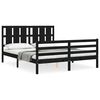 vidaXL Cadre de lit sans matelas noir bois massif