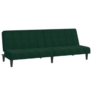 vidaXL Canap&eacute;-lit &agrave; 2 places vert fonc&eacute; velours