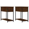 vidaXL Tables de chevet 2pcs ch&ecirc;ne marron 30x60x60cm bois d'ing&eacute;nierie