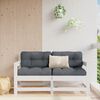 vidaXL Canap&eacute;s d'angle de jardin 2 pcs blanc bois de pin massif