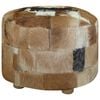 vidaXL Pouf cuir de ch&egrave;vre Rond 50 x 50 x 45 cm