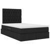 vidaXL Lit avec rangement et matelas Noir 120 x 190 cm tissu