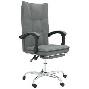 vidaXL Fauteuil inclinable de bureau Gris fonc&eacute; Tissu