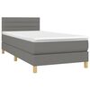 vidaXL Sommier &agrave; lattes de lit avec matelas Gris fonc&eacute; 80x200 cm Tissu