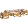vidaXL Ensemble de Canap&eacute;s 7 pc Naturel Bois d'Acacia Massif