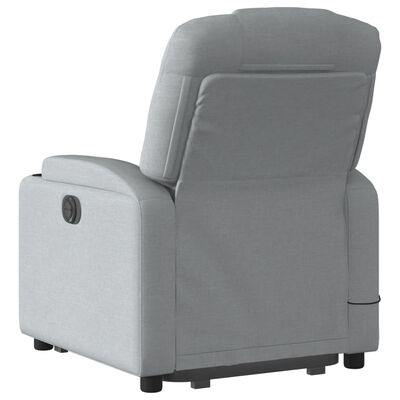 vidaXL Fauteuil de massage inclinable Gris clair Tissu