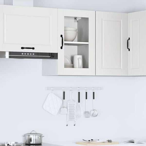 vidaXL Armoire murale de cuisine avec porte en verre Porto blanc