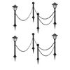 vidaXL Lampes solaires 4 pcs avec cha&icirc;ne et piquets