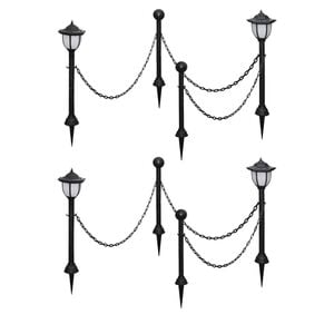 vidaXL Lampes solaires 4 pcs avec cha&icirc;ne et piquets