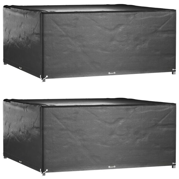 vidaXL Housses de salon de jardin 2 pcs 16 &oelig;illets 300x300x75 cm carr&eacute;