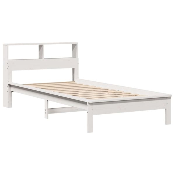 vidaXL Lit biblioth&egrave;que sans matelas blanc 100x200 cm bois pin massif