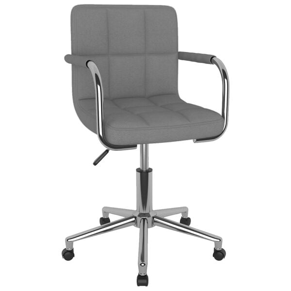 vidaXL Chaise pivotante de bureau Gris clair Tissu