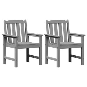 vidaXL Chaise de jardin. 2 pc Gris clair HDPE