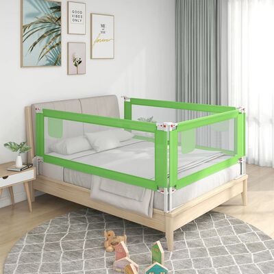 vidaXL Barrière de sécurité de lit d'enfant Vert 200x25 cm Tissu