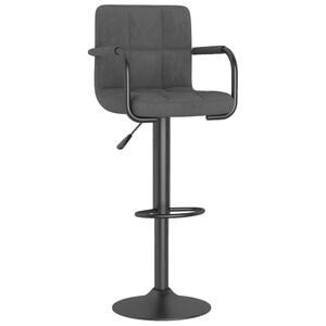 vidaXL Tabouret de bar Gris fonc&eacute; Velours