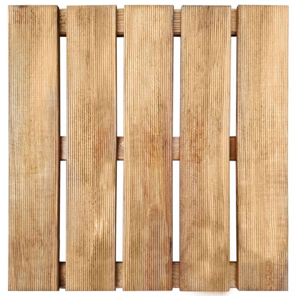 vidaXL Dalles de terrasse 12 pcs 50x50 cm Bois Marron