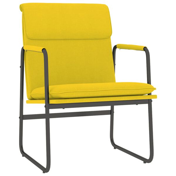 vidaXL Chaise longue Jaune clair 55x64x80 cm Tissu