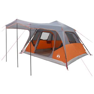 vidaXL Tente familiale avec toit Gris et orange 305 x 275 x 190 cm