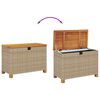 vidaXL Bo&icirc;te de rangement de jardin beige r&eacute;sine tress&eacute;e bois d'acacia