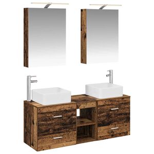 vidaXL Ensemble de mobilier de salle de bain 5 pcs Bois ancien
