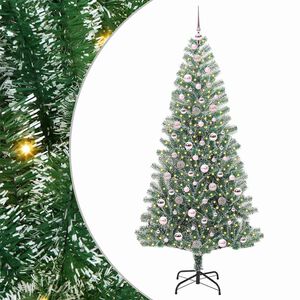 vidaXL Arbre de No&euml;l artificiel floconn&eacute; de neige avec lumi&egrave;re LED