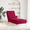 vidaXL Chaise longue de massage avec traversin rouge bordeaux velours