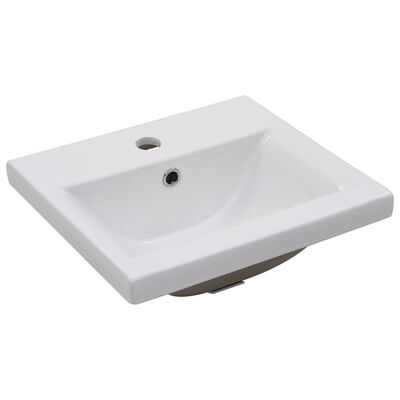 vidaXL Armoire d'évier et lavabo intégré Blanc/chêne sonoma Aggloméré