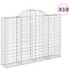 vidaXL Paniers &agrave; gabions arqu&eacute;s 10 pcs 200x30x140/160 cm Fer galvanis&eacute;