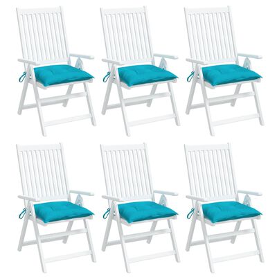 vidaXL Coussins de chaise lot de 6 turquoise 50x50x7 cm tissu oxford