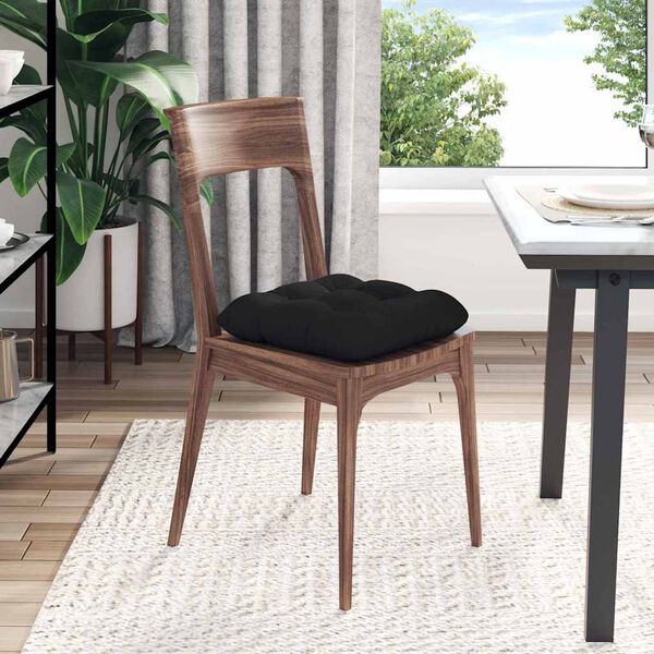 vidaXL Coussins de si&egrave;ge 4 pcs Noir 40 x 40 cm Tissu en microfibre