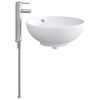 vidaXL Lavabo de salle de bain avec robinet et drain Chrome