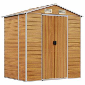 vidaXL Abri de jardin marron clair 191x130x198 cm acier galvanis&eacute;