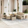 vidaXL Salon de jardin avec coussins 7 pcs beige r&eacute;sine tress&eacute;e