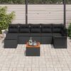 vidaXL Ensemble de canap&eacute; de jardin avec coussin 8 pcs Noir polyrotin