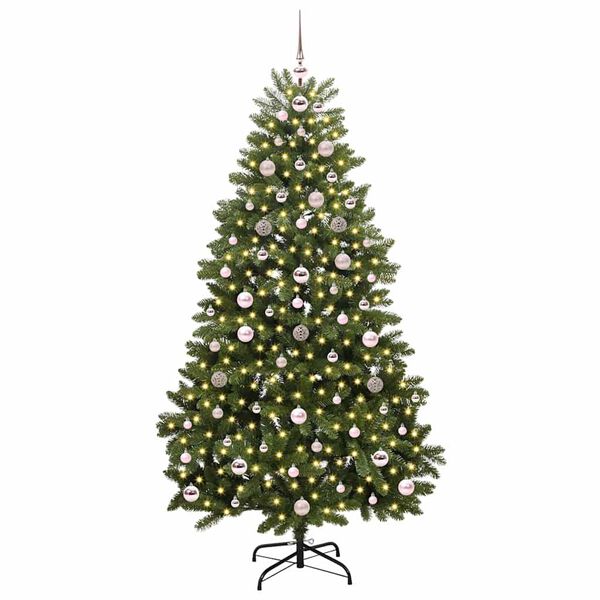 vidaXL Sapin de No&euml;l artificiel avec 300 LED Vert 180 cm PVC et m&eacute;tal