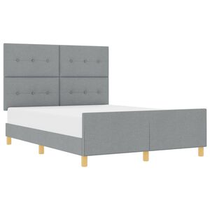 vidaXL Cadre de lit avec t&ecirc;te de lit Gris clair 140 x 200 cm tissu